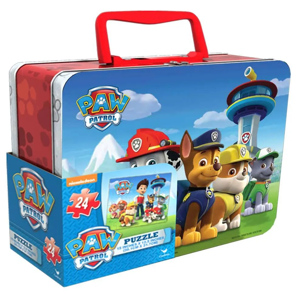 GRANDE VALISETTE METAL 2 PUZZLES LENTICULAIRES 24 PIECES PAT'PATROUILLE