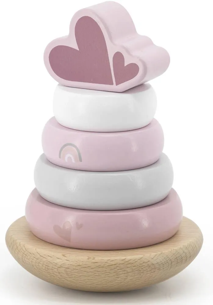 LABEL-LABEL - PYRAMIDE A EMPILER EN BOIS - ROSE