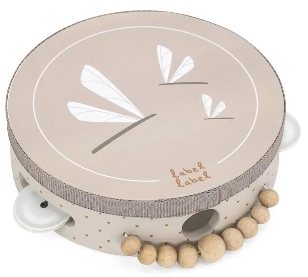 LABEL LABEL - TAMBOURIN EN BOIS - NOUGAT