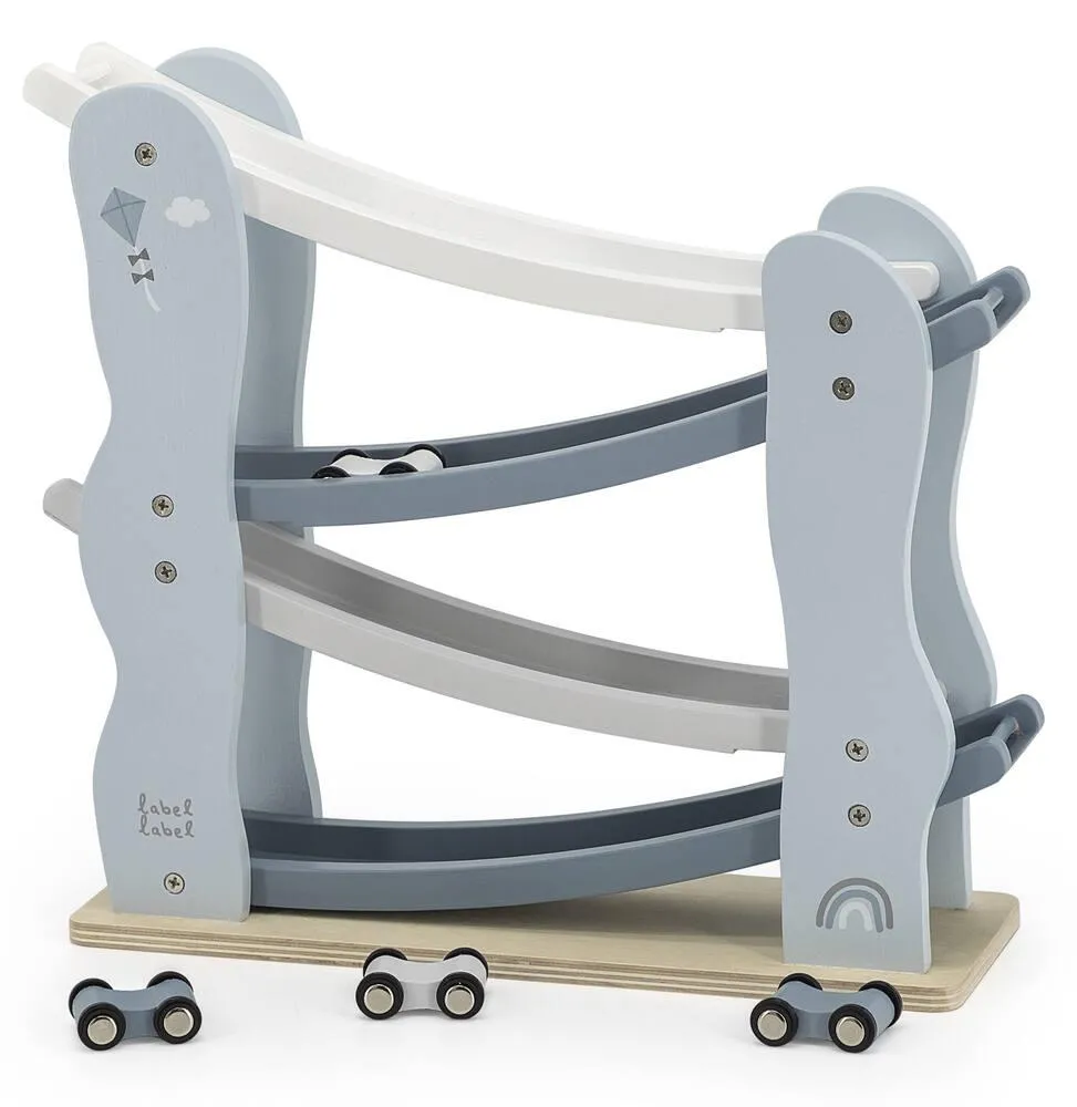 LABEL-LABEL - CIRCUIT VOITURES BOIS -  BLEU