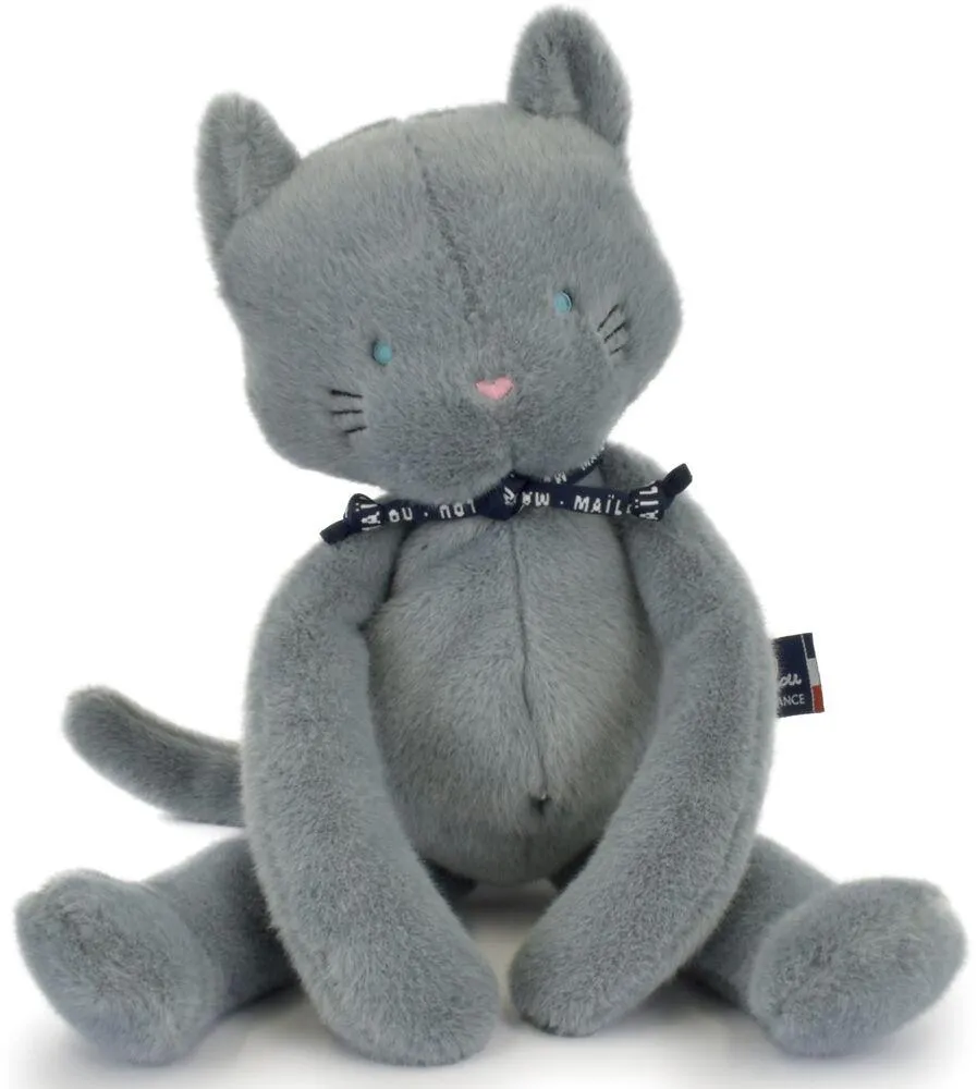 PELUCHE CHAT MELOE 37CM - BLEU GRIS