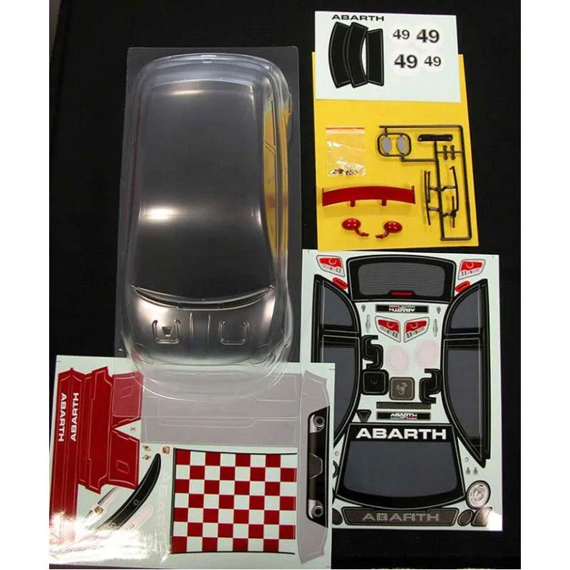 ABARTH 500 ASSETTO CORSE clear body 1/10 (190mm) + accessories EZQR10520