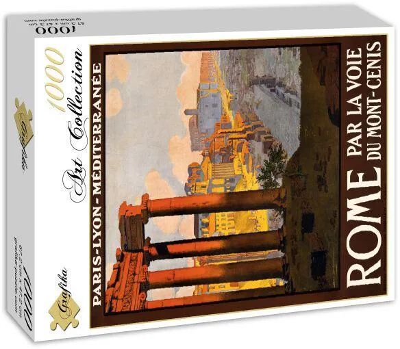 AFFICHE DES CHEMINS DE FER - ROME PAR LA VOIE DU MONT-CENIS, 1920