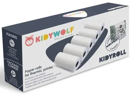 RECHARGE DE 5 ROULEAUX DE PAPIER CLASSIC POUR KIDYPRINT