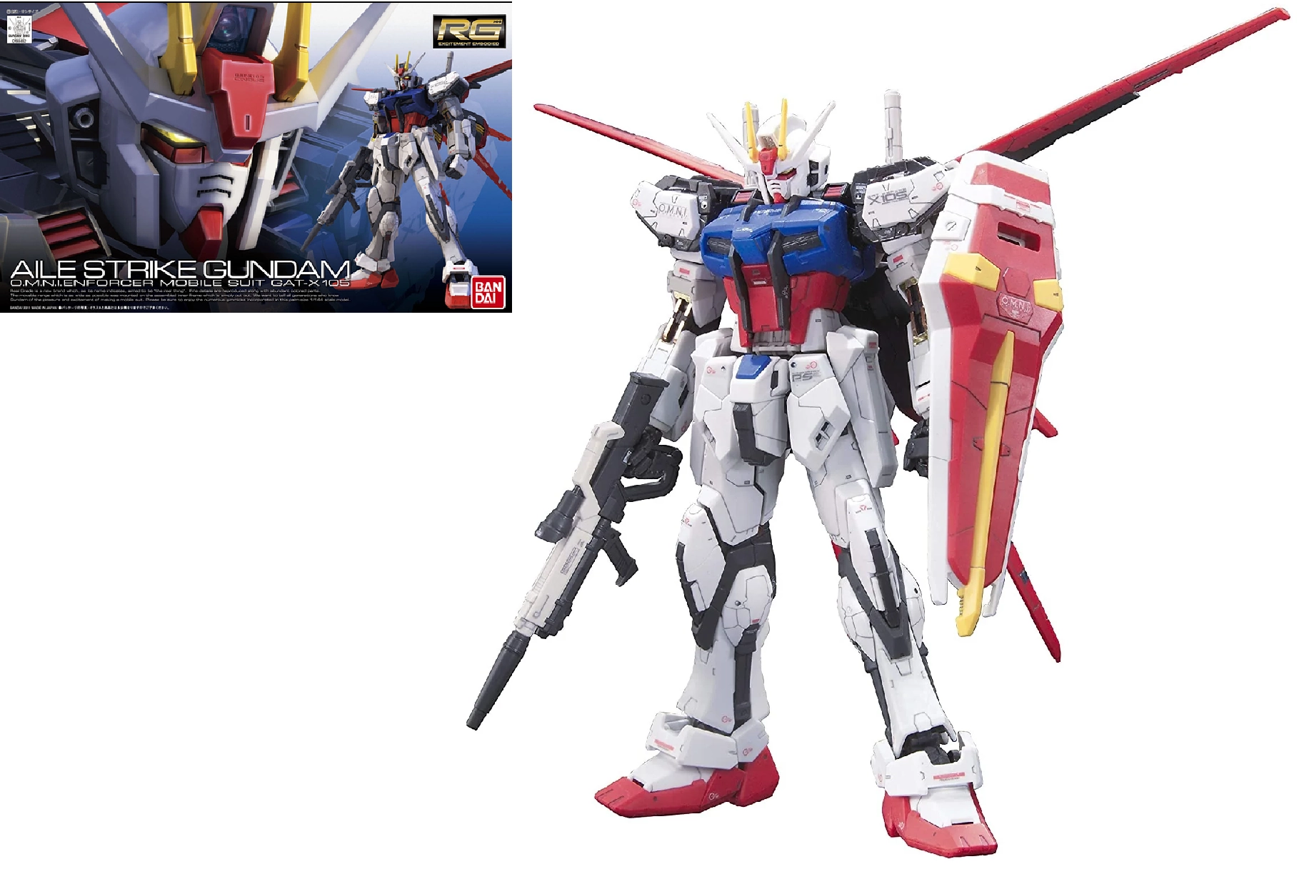 Aile strike gundam o.m.n.i. enforce model kit rg 1/144 figura mobile suit gundam