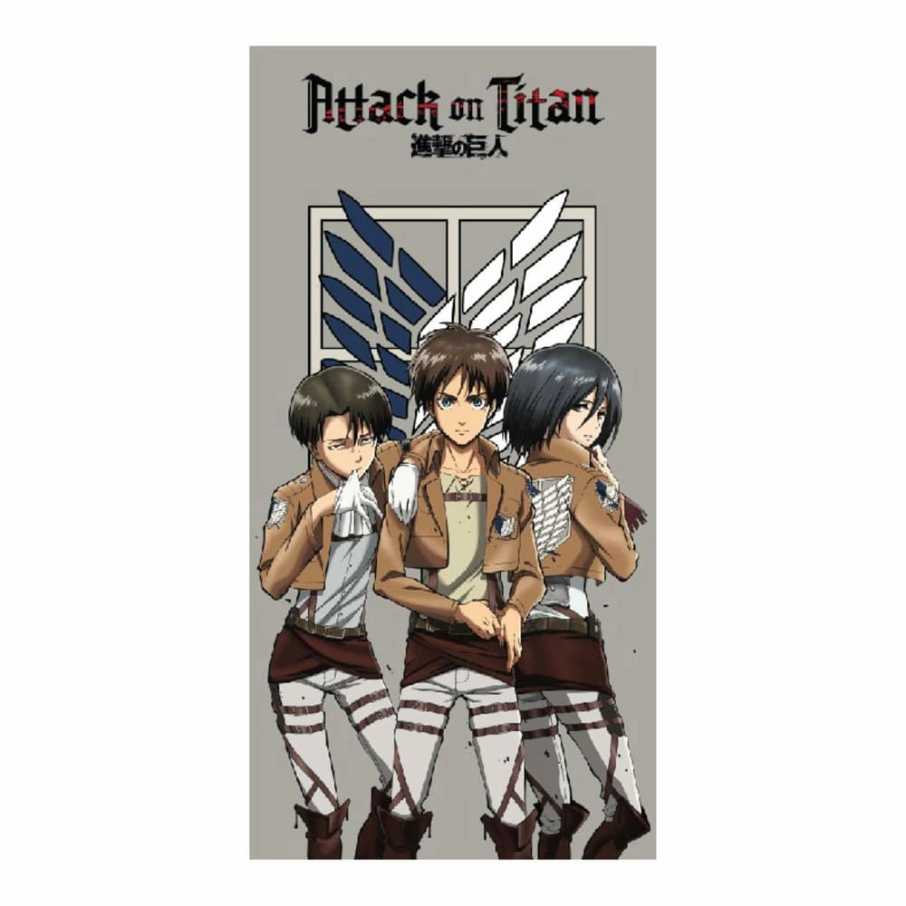 Attack on titan serviette de bain group 70 x 140 cm
