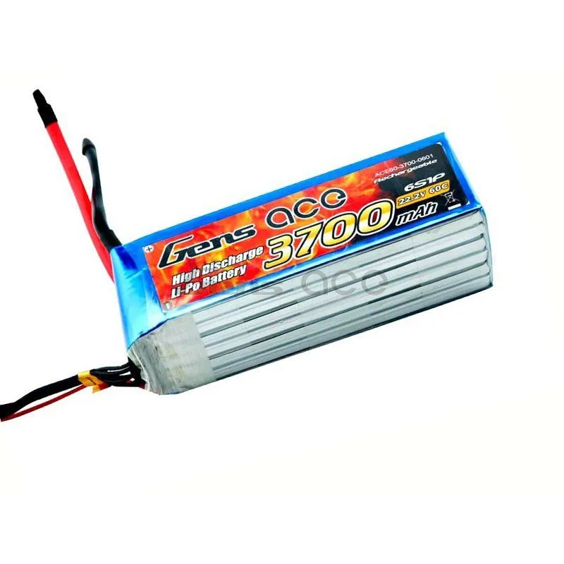 B-60C-3700-6S1P - Batterie Gens ace lipo 6S 22.2V 3700mAh 60C prise EC5