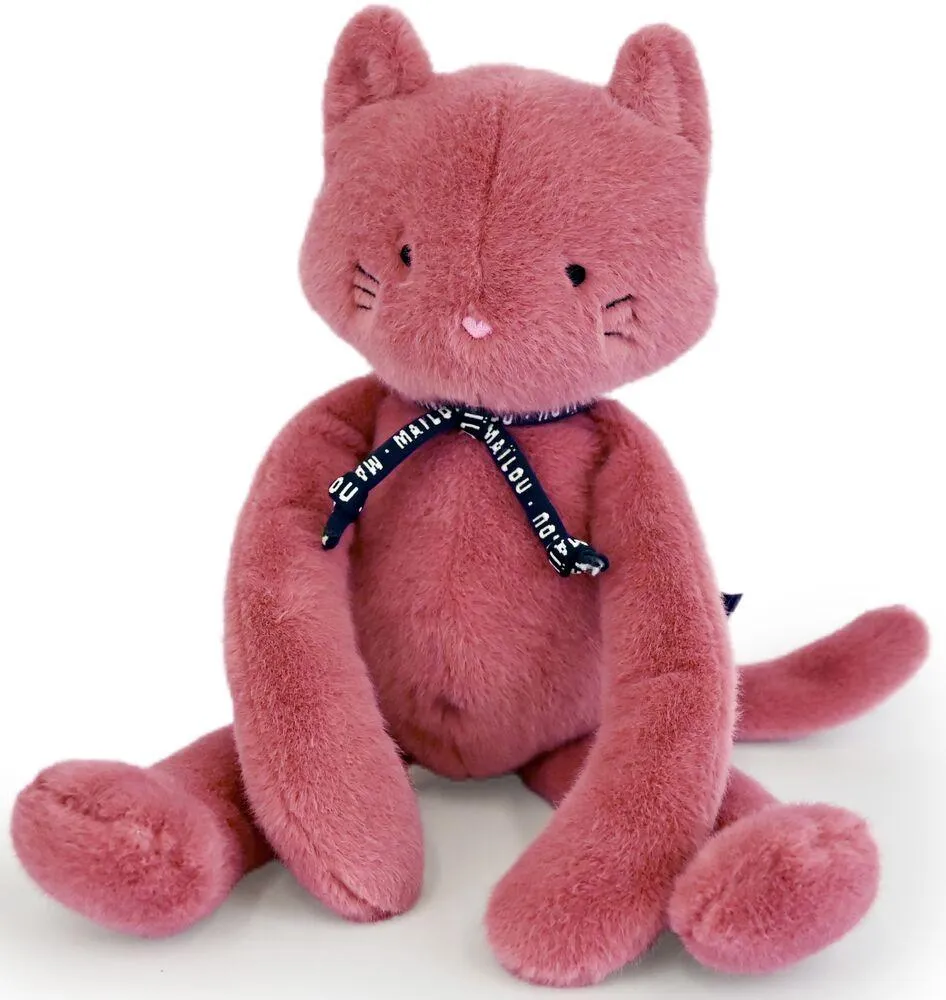 PELUCHE - CHAT MELOE 37 CM - POUDRE DE ROSE