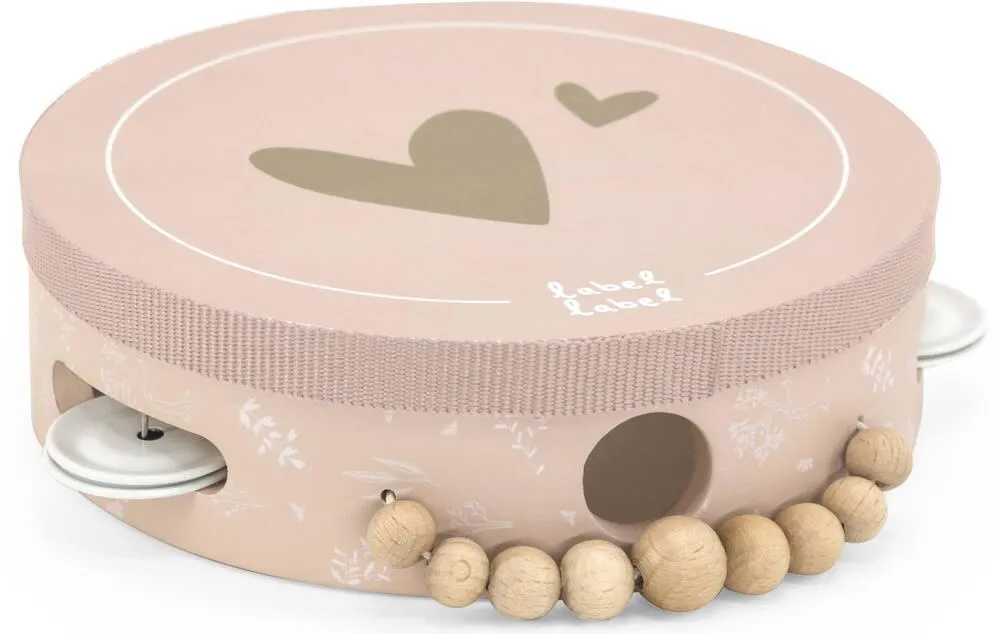 LABEL LABEL - TAMBOURIN EN BOIS - ROSE