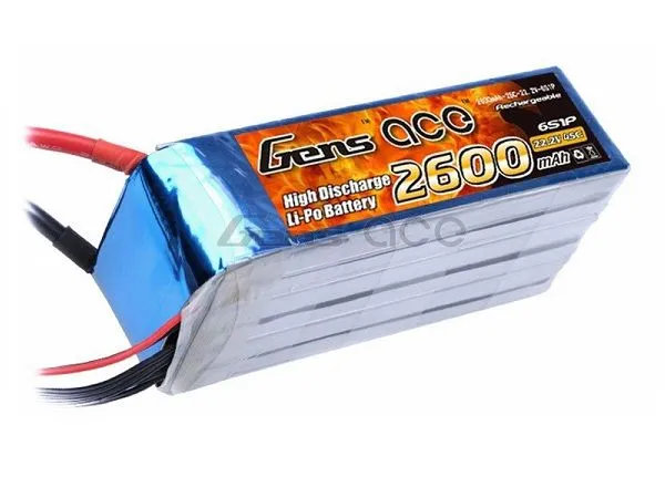 Batterie Gens ace lipo 6S 22.2V 2600mAh 45C prise EC5 - B-45C-2600-6S1P