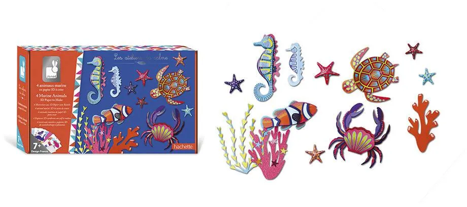 ANIMAUX MARINS PAPIER 3D - LES ATELIERS DU CALME