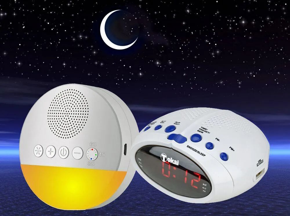 ENCEINTE BRUITS BLANCS+MELODIES+VEILLEUSE ET RADIO-REVEIL FM