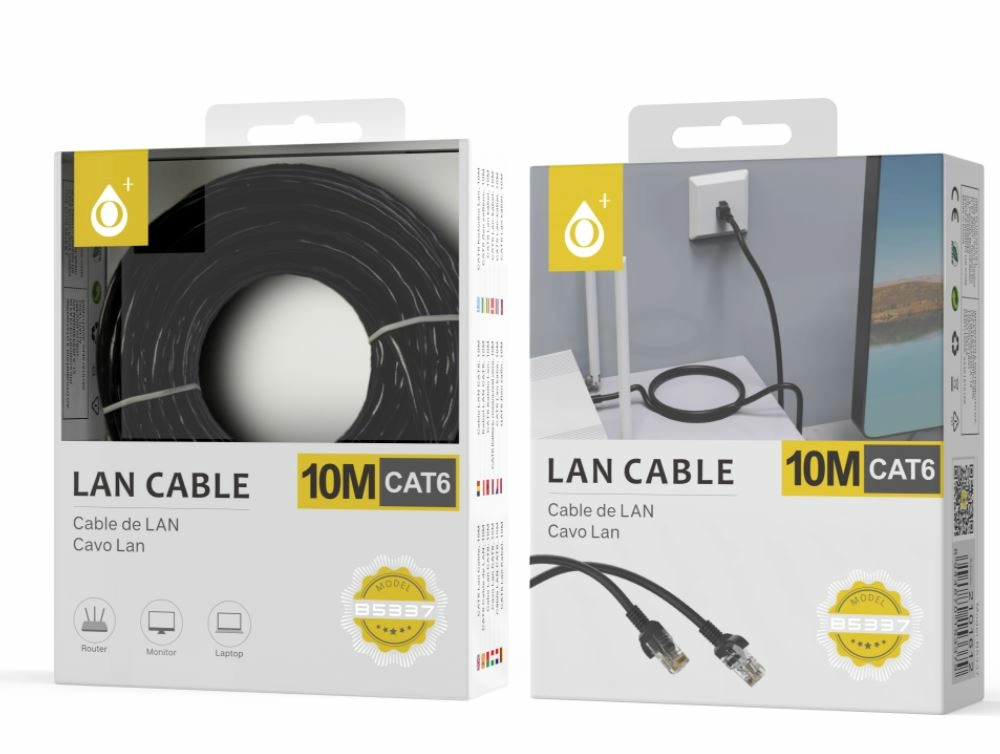 Câble ethernet cat6 -  10m - noir - b5337