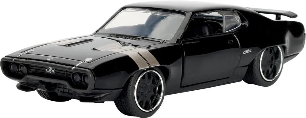 1/32 FAST AND FURIOUS - VOITURE FF8 PLYMOUTH GTX-FREE ROLLING GLOSSY NOIR