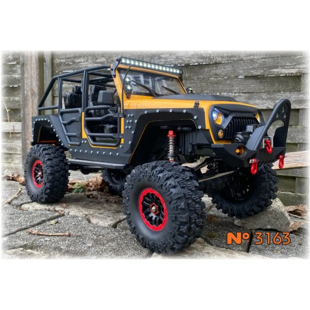 Crawler RC DF-4S PRO jaune 4WD avec Leds et Treuil 1/10 - 3163