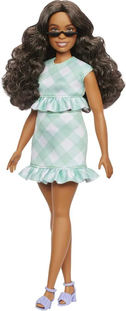 BARBIE FASHIONISTA - POUPEE  VICHY VERT BLANC