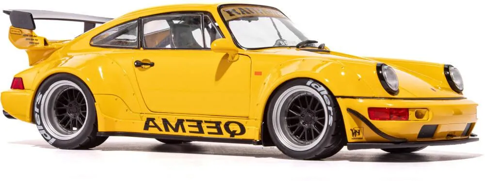 1/18 VOITURE PORSCHE RWB BODY KIT QEEMA JAUNE 2023