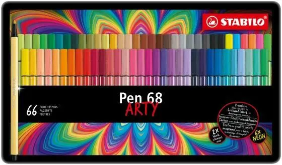 BOITE METAL X 66 STABILO PEN 68 ARTY