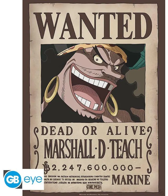 ONE PIECE POSTER CHIBI 52X38 WANTED BLACKBEARD