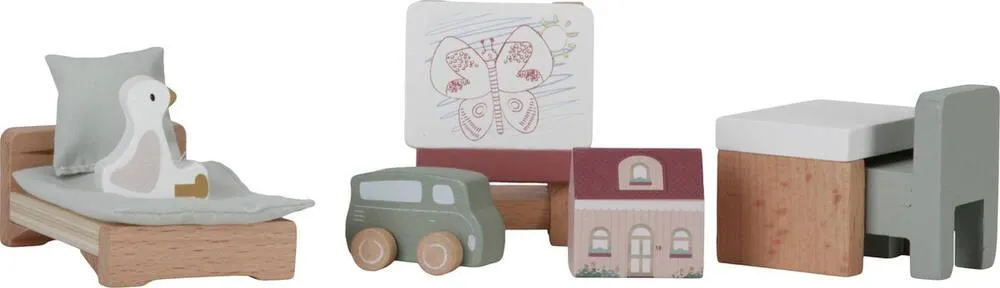 7 PIECES DE CHAMBRE D'ENFANT POUR MAISON DE POUPEE FS