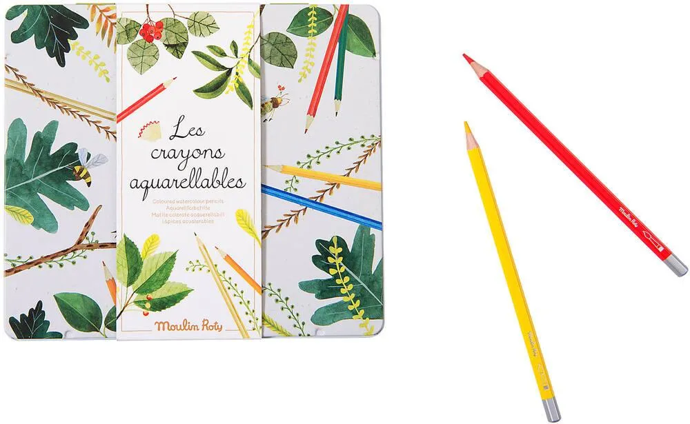 BOITE 24 CRAYONS AQUARELLABLES LE JARDIN DU MOULIN