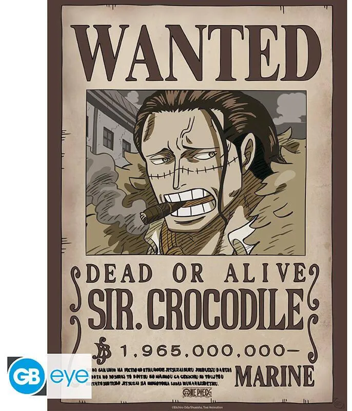 ONE PIECE POSTER CHIBI 52X38 WANTED CROCODILE WANO