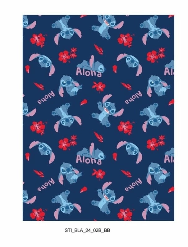Disney - couverture flanelle 110x150cm - stitch aloha""