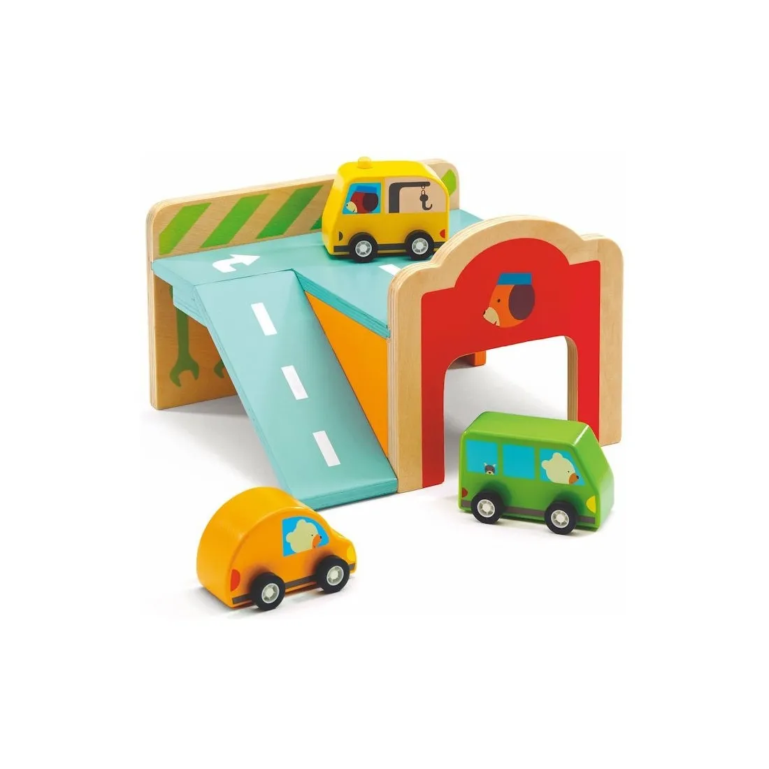 Mini garage en bois de la marque - Djeco