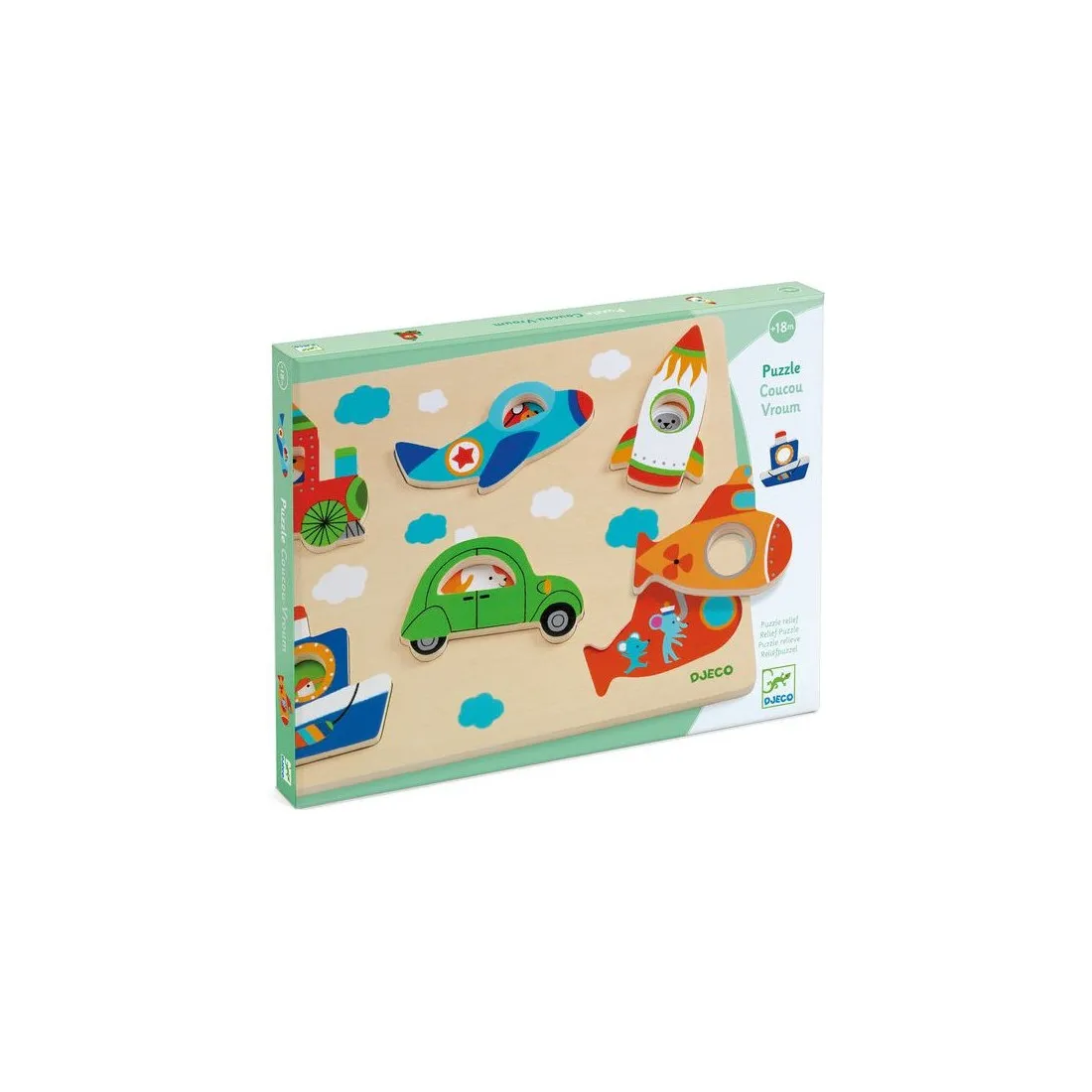 Puzzle relief Coucou vroum - Un jeu - Djeco
