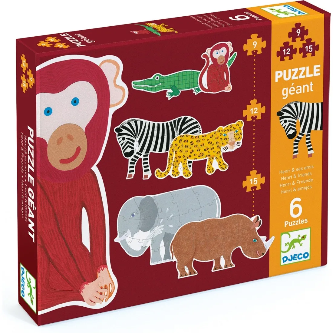 Puzzles Géants 9 à 15 pièces : Henri et ses amis