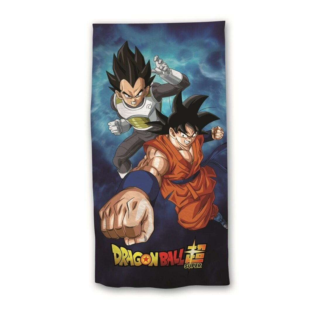 Dragon ball s - goku & vegeta - serviette de plage 100% coton 70x140cm