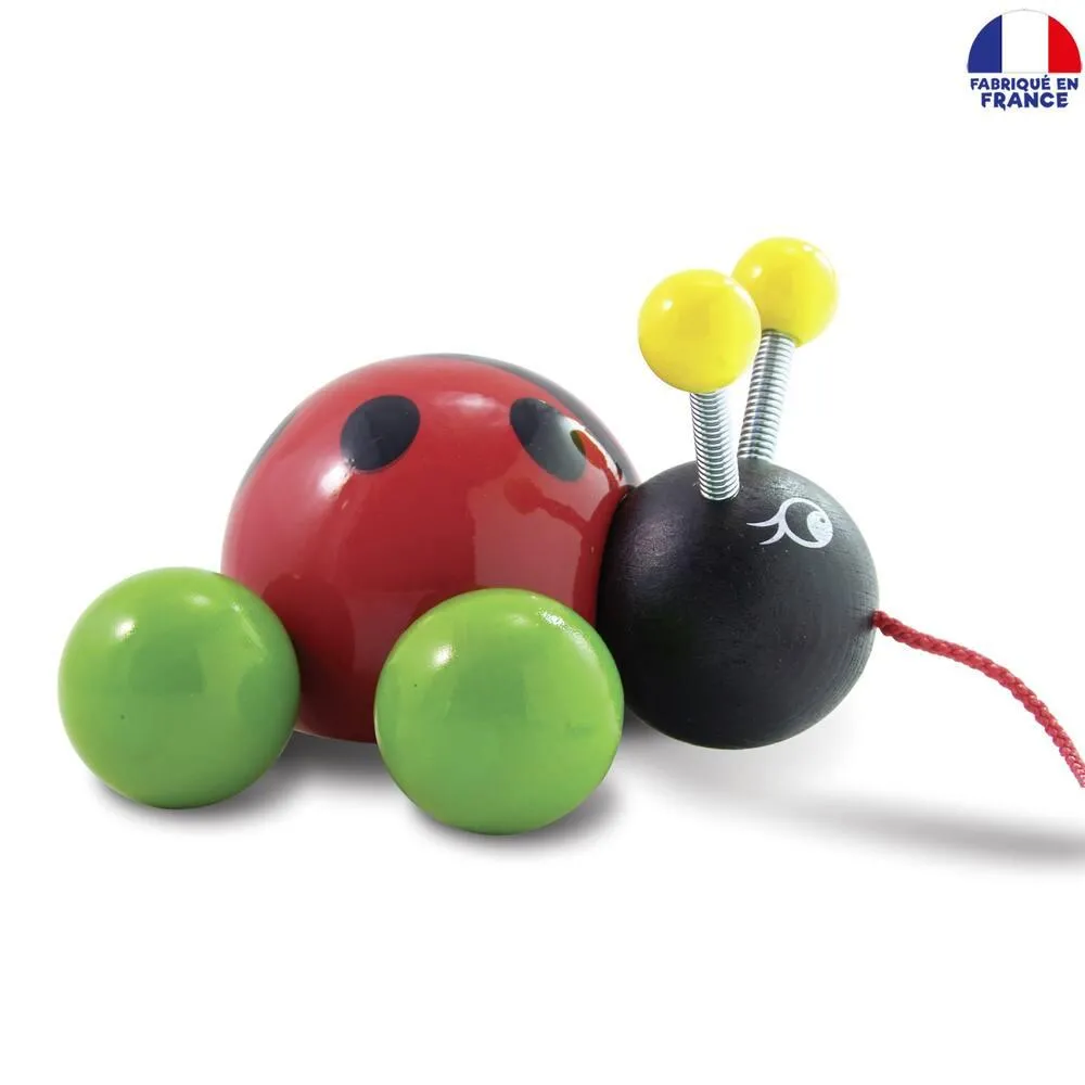 BABY LADYBUG - COCCINELLE A TIRER EN BOIS