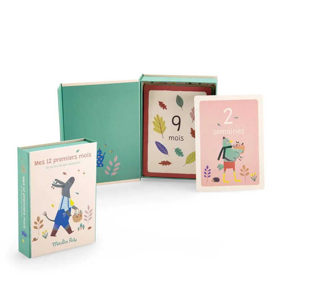 CARTES MES 12 PREMIERS MOIS POMME DES BOIS (30 CARTES)