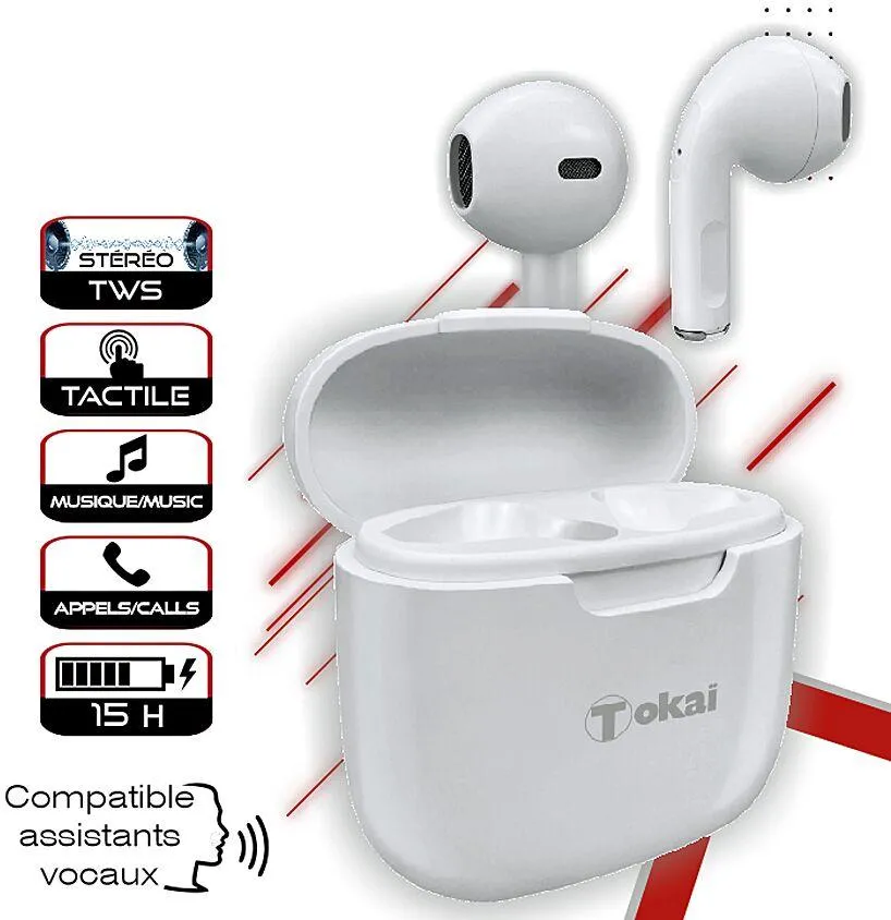 ECOUTEURS TWS AVEC BOITIER DE RECHARGE