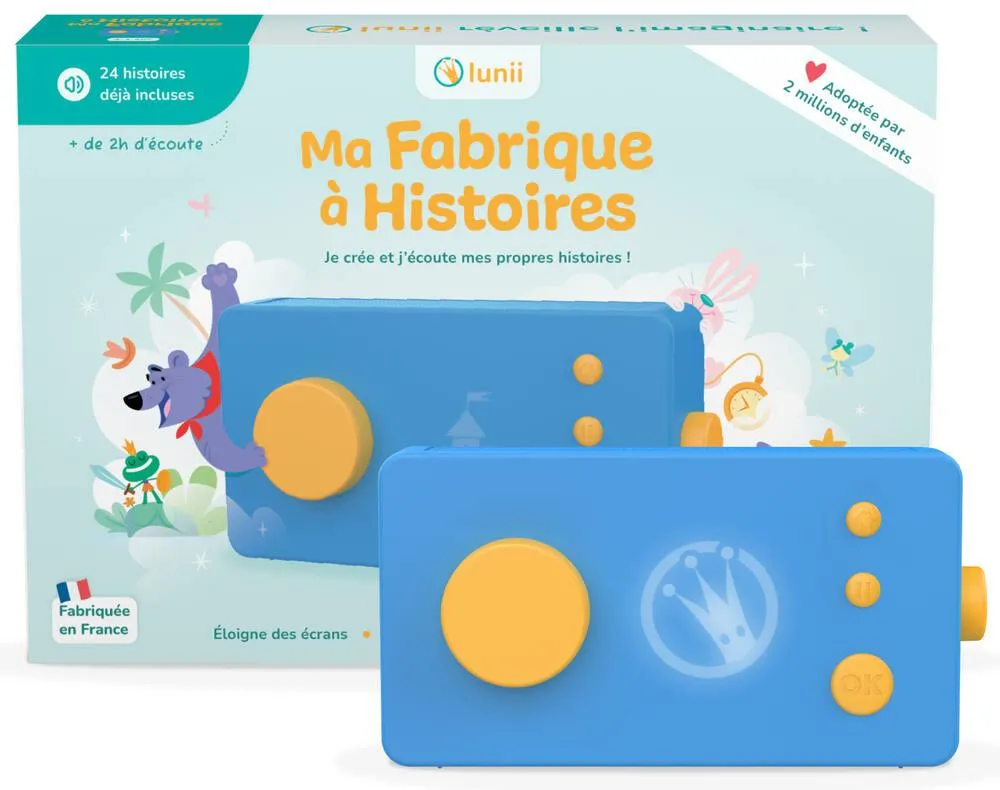LUNII - MA FABRIQUE A HISTOIRES BLEUE- CONTEUSE INTERACTIVE POUR ENFANTS DES 3 ANS