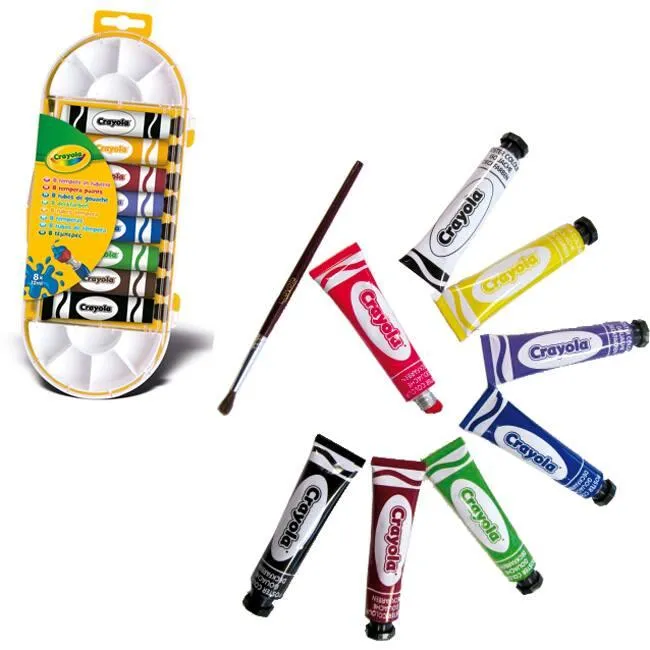 BOITE DE 8 TUBES DE GOUACHE LAVABLE - CRAYOLA