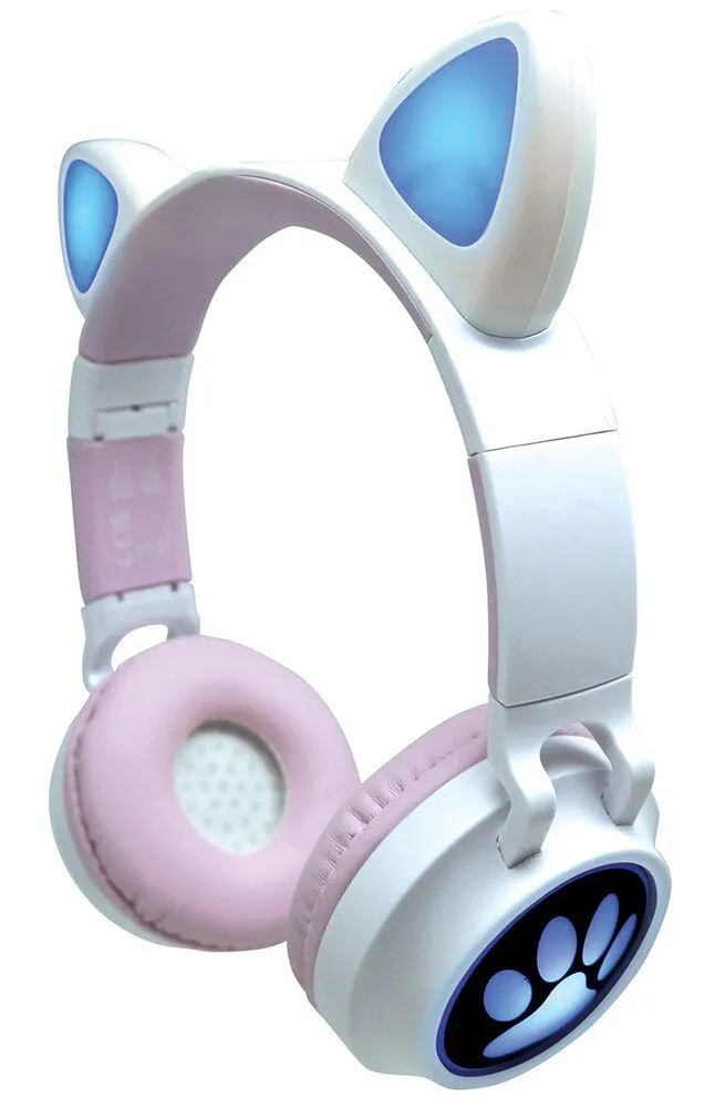 CASQUE SANS FIL RECHARGEABLE LUMINEUX AVEC OREILLES DE CHAT
