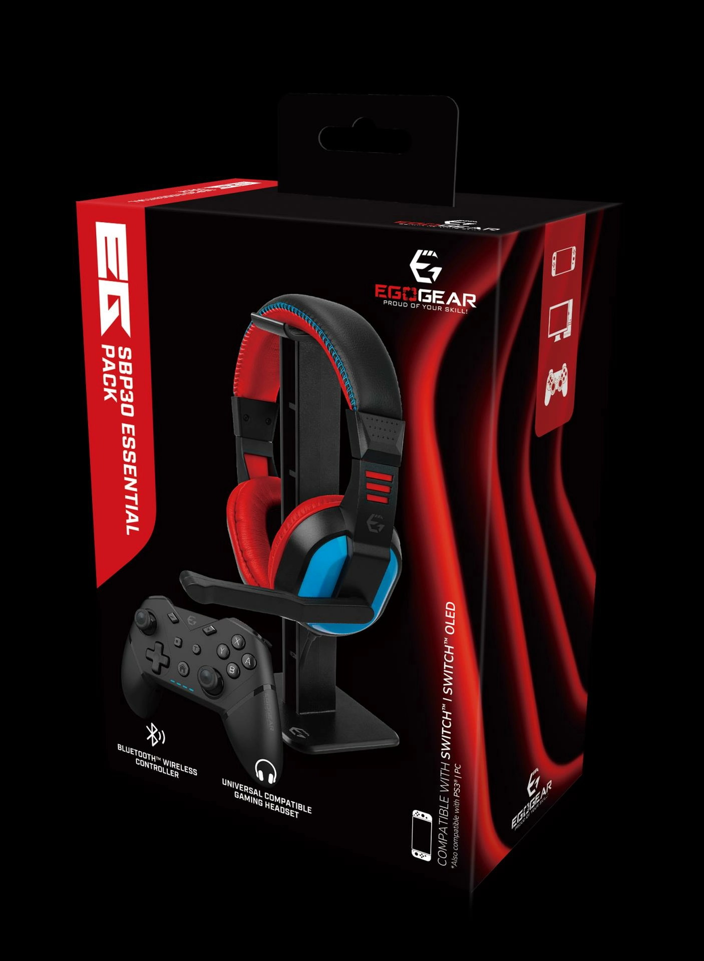 Egogear - pack essentiel sbp30 pour nintendo switch, switch oled, ps3 et pc