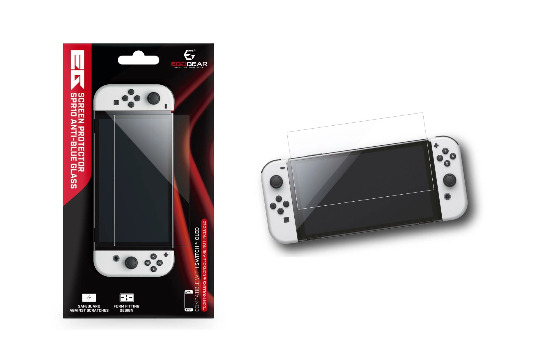 Egogear - protecteur d'écran en verre anti-lumière bleue spr10 pour nintendo switch oled