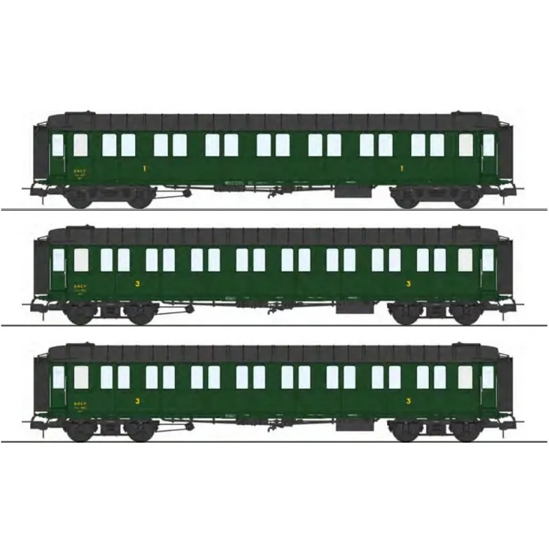 Ensemble de 3 voitures Ex-PLM. REE MODELES VB-424