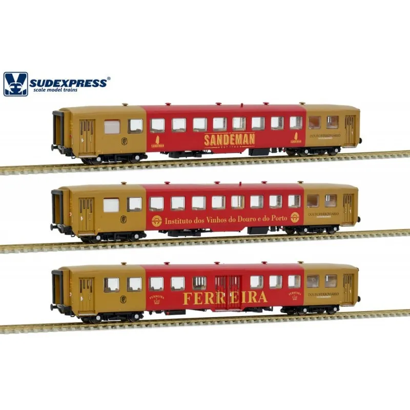 Ensemble de trois voitures Schindler (« Vinho do Porto »). Epoque V. SUDEXPRESS S1107