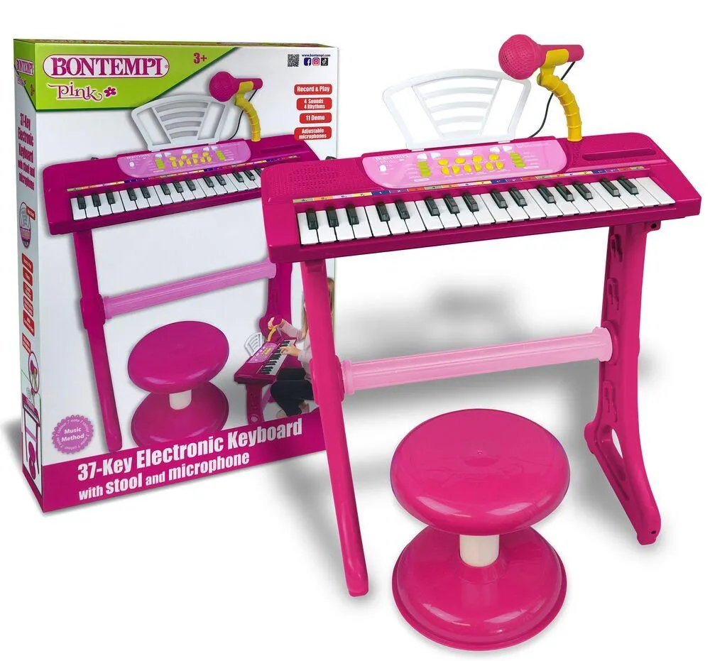 CLAVIER ELECTRONIQUE DE 37 TOUCHES AVEC MICRO PIEDS ET TABOURET  7 SONS