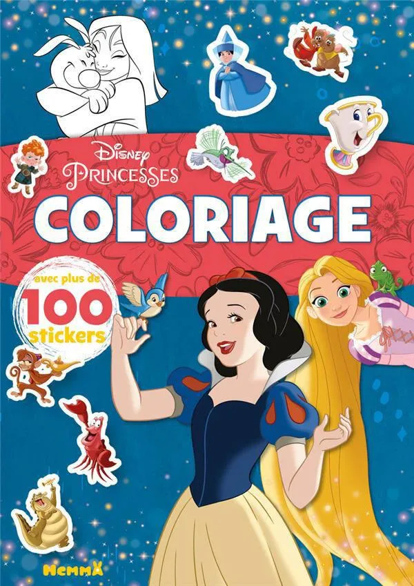DISNEY PRINCESSES - COLORIAGE AVEC PLUS DE 100 STICKERS BLANCHE-NEIGE ET RAIPONCE
