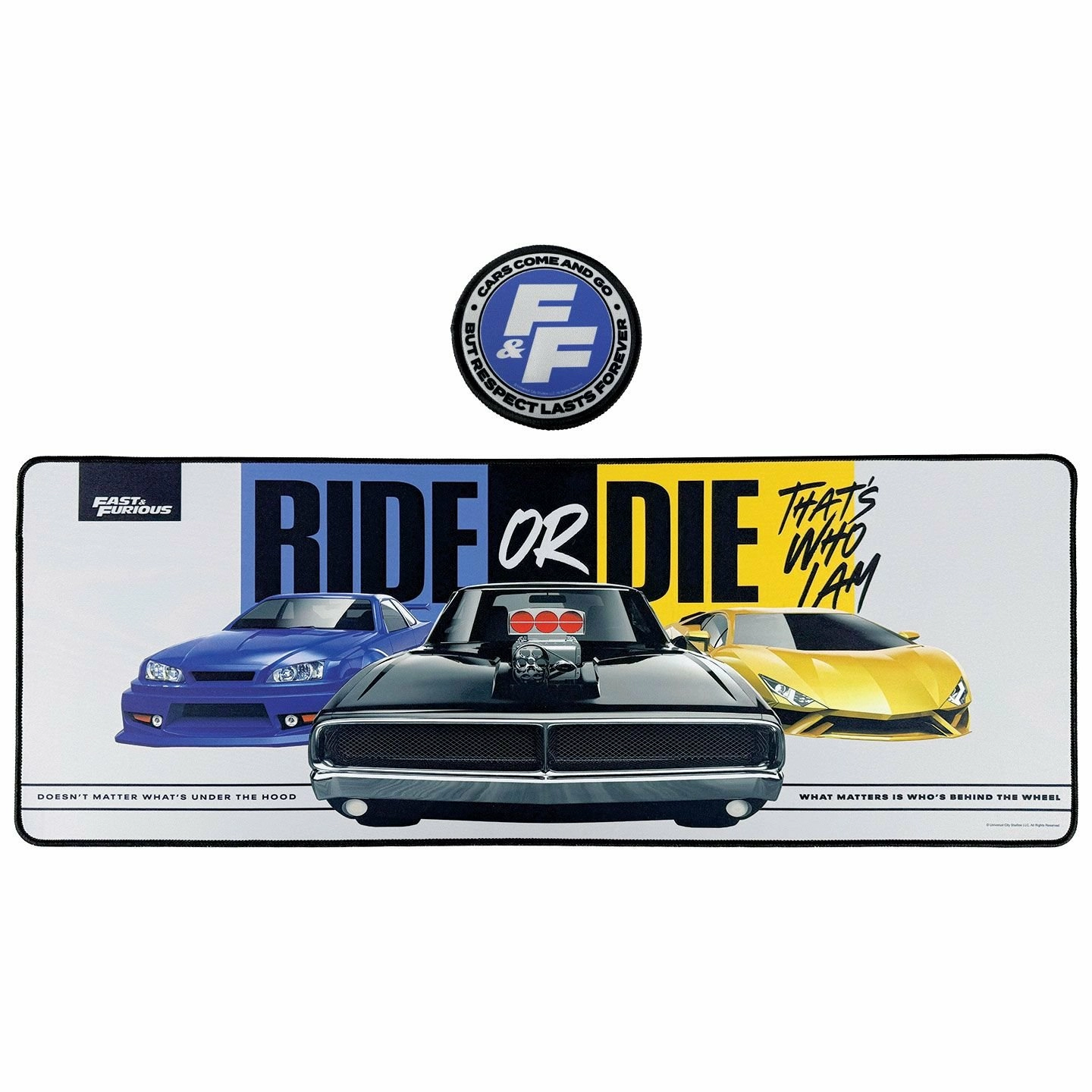 Fast & furious - ride or die - tapis de bureau xl + 1 sous-verre