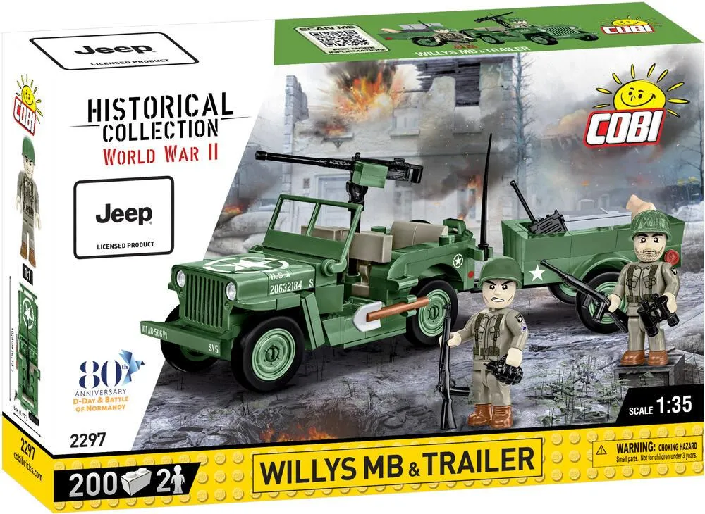 JEEP WILLYS MB - REMORQUE ET MITRAILLEUSE M2