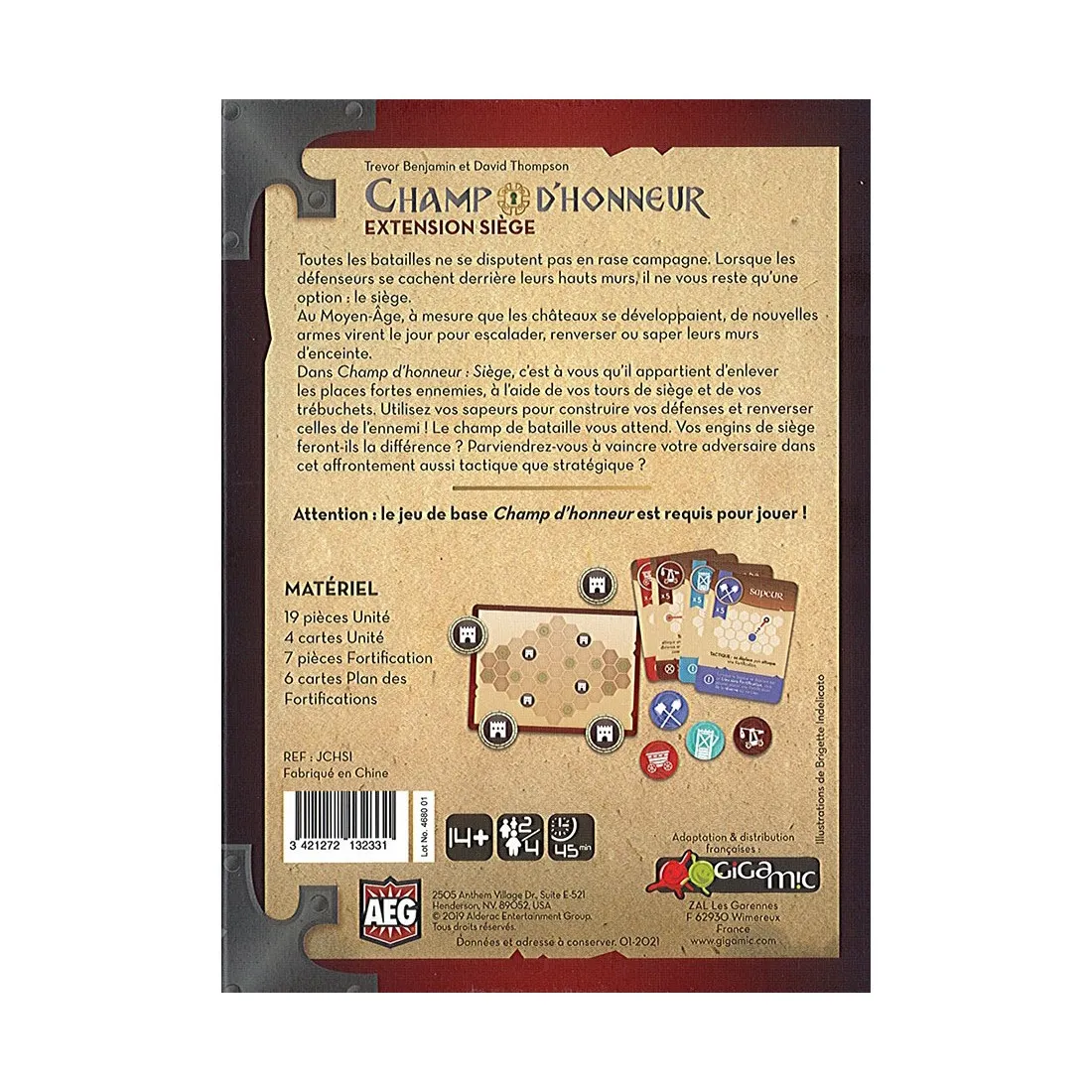 Champ d'honneur extension: Siège - Jeux de société - Gigamic