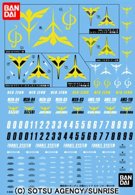 Gundam - gundam decal 072 - char's counterattack zeon