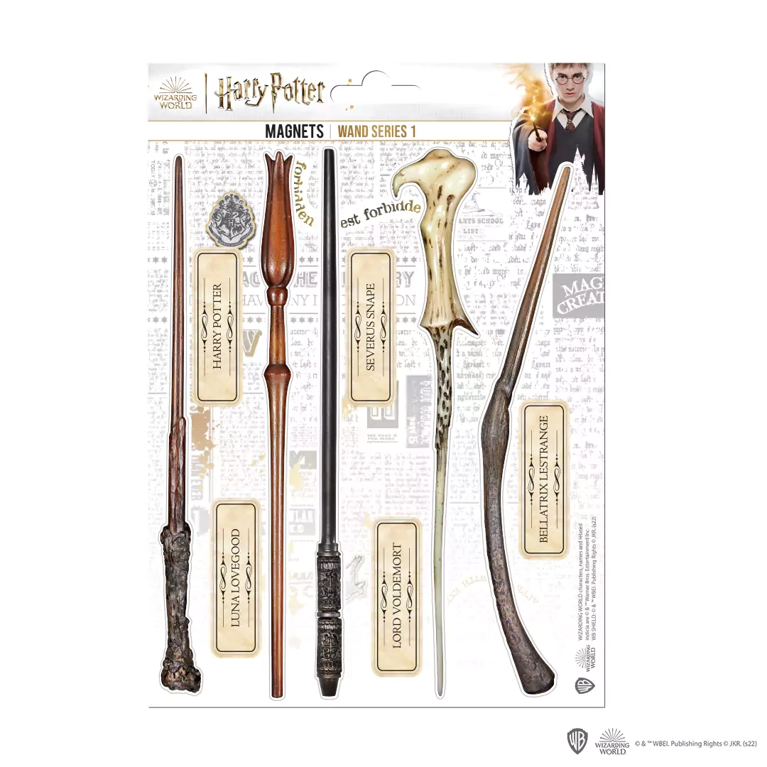 Harry potter - baguettes 01 - planche de 10 magnets en mousse
