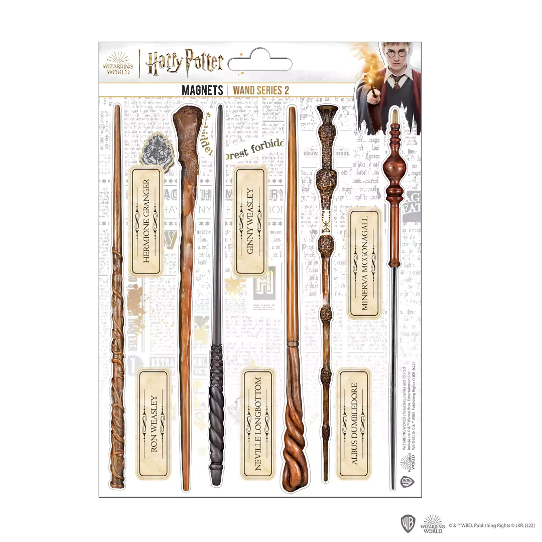 Harry potter - baguettes 02 - planche de 12 magnets en mousse