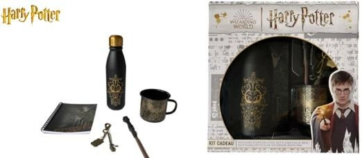 Harry potter - coffret cadeau (bouteille + mug + carnet + stylo-bille + porte-clef)